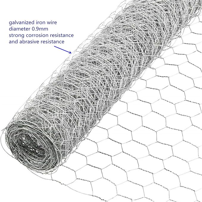 Galvanized Poultry Wire Netting 2" Hexagonal Mesh Wire Fence Suit for Family Craft Projects Chicken Netting Garden Fencing Backyard Fencing (4ft x 150ft)