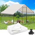 Chicken Coop Cover Waterproof Accessories,11.5x6.3 ft Chicken Run Cover for Winter,Waterproof Insulated Chicken Coop Tarp with 25 Pcs Ball Bungees Cords(1 Pcs)
