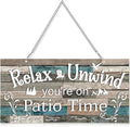 Hotop Patio Decor Patio Sign Decorations Outdoor Metal Porch Wall Decor Rustic Farmhouse Wall Art for Backyard Porch Balcony Gazebo Accessories(10 x 5",Vivid)