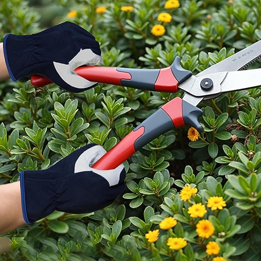 Gardening Gloves, Garden Gloves for Women and Men, Thorn Proof Working Gloves, Durable Leather Work Garden Gloves for Yard & Outdoor Work, Blue, XL