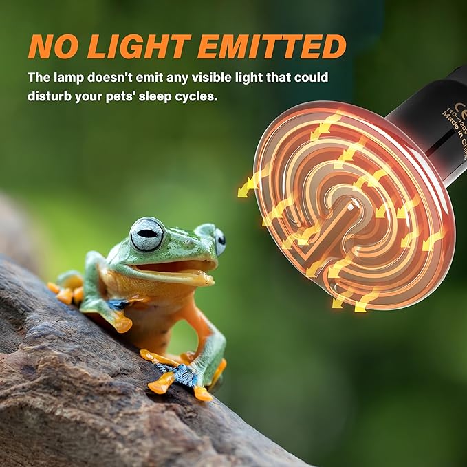Simple Deluxe 150W Ceramic Heat Emitter 2 Pack Reptile Heat Lamp No Light Emitting Heat Bulbs for Amphibian Terrarium, Bearded Dragon Lizard Snake Turtle, Brooder Coop Incubating Chicken