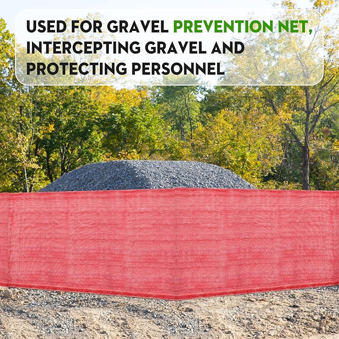 1 Roll 3.3' x 164' Safety Snow Fence Net HDPE High Visibility Temporary Barrier Construction Netting Safety Warning Roadblock for Snow Fencing Garden Poultry Driveway (Red)