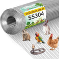 AMAGABELI GARDEN & HOME 36inchx50ft SS304 Stainless Steel Hardware Cloth 1/2 inch 18 Gauge Chicken Wire Fencing Welded Wire Mesh Fence Roll Poultry Netting Bird Cage Coop Rodent Proof Gopher Rabbit
