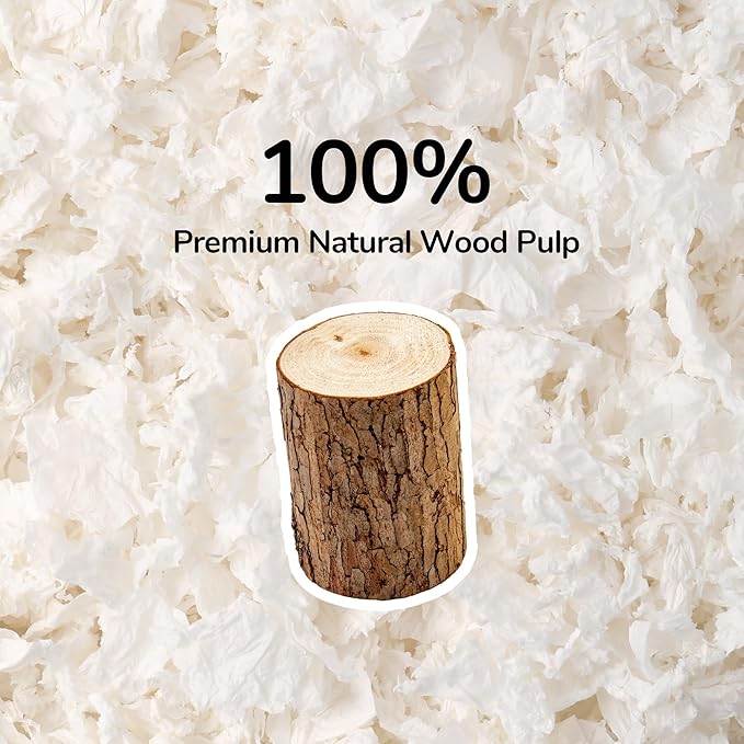 99% Dust-Free Soft Natural Paper Hamster Bedding with Odor Control, Strong Absorption, for Hamsters, Guinea Pig, Hedgehogs, Rabbits, Chinchilla, Rats, Small Animals, 80 Liters (White + Purple)