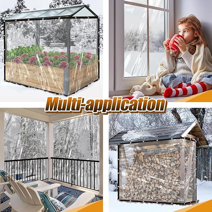 6.6x10Ft Chicken Coop Cover for Winter - Waterproof Durable Chicken Run Tarp with Elastic Cords & Rope, Easy to Install for Large Chicken Cage Walk-in Chicken Run Pen