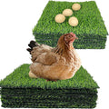 8 Pack Chicken Nesting Pads for Chicken Coop, 11.8"x11.8" Reusable Plastic Artificial Grass Nesting Box Pads Washable Laying Eggs Turf Egg-Protecting Mats for Coops, Pets & Crafts - Green