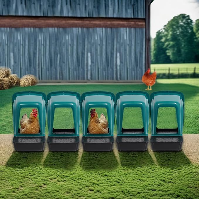 5 Pack Roll Away Egg Collection Trays,Chicken Laying Boxes, Ventilated,Chicken Nesting Boxes,Roll Out Laying Boxes for Hens,Egg Nesting Box for Hen Coops, Backyard Poultry Farms