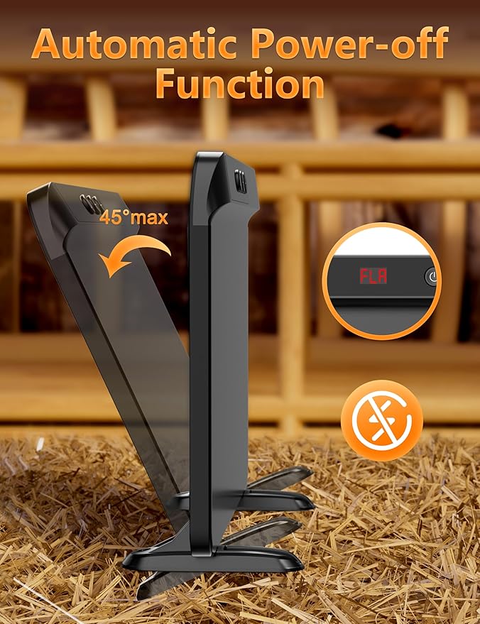 TIMEBAL Chicken Coop Heater with Adjustable Temperature Remote Control, 200 Watts Radiant Heat Flat Panel Heaters for Winter Heating，Energy Efficient Warmer for Chick Poultry Animals, Black