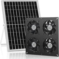 Solar 4 Fan Kit, Waterproofed Solar Powered Fans for Outdoor Chicken Coop, Greenhouse & Shed Intake or Exhaust Air