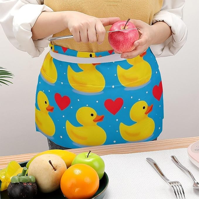 Server Waist Aprons Waitress Unisex Chef Works Half Apron with 3 Pockets
