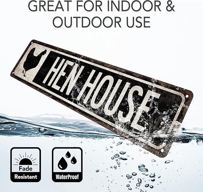 Hen House Sign Chicken Coop Sign Chicken Coop Décor Metal Signs Farm Décor Chicken Coop Accessories Wall Décor Made In USA 104180017002