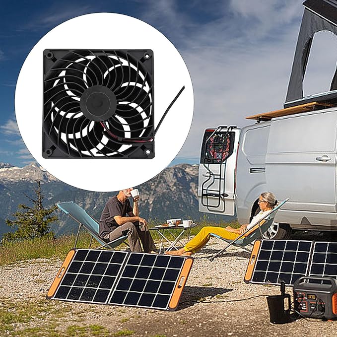 16W Solar Panel Cooling Fan Set Monocrystalline Silicon for Pet House Chicken Coops and Greenhouse Ventilation Energy Efficient Cooling