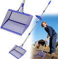 Metal Pooper Scooper for Large Dogs & Chicken Coop - Heavy Duty Long Handle Dog Poop Scoop with Sifting Shovel, Adjustable Rake for Yard, Gravel & Kennel Cleaning, Rust-Proof Stainless Steel