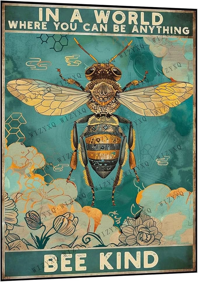 Metal Signs In A World Where You Can Be Anything Bee Kind Vintage Sign Retro Aluminum Sign for Home Office Kitchen Bar Cafe Garden Wall Decor 12x8 Inch