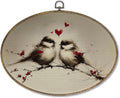 Fewgb Valentines Love Bird Couple Oval Wall Art Decor Framed, Valentine Valentine's Day Canvas Wall Art Prints Picture, Vintage Birds Farmhouse Hanging Room Decor for Gallery Bedroom Living Room 9x12