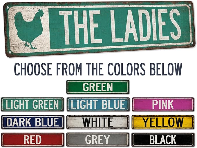 The Ladies Chicken Coop Sign Funny Chicken Décor - Made In USA - Hen House Signs For Coop Outdoor Garden Sign Farm Fresh Eggs 104180017005