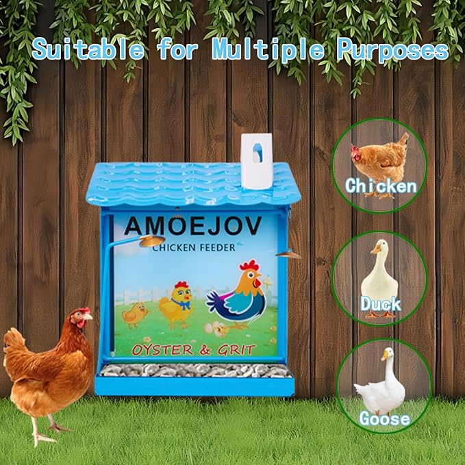Chicken Grit and Oyster Shell Feeder for Hens,Metal Automatic Chicken Feeder,Chicken coop Accessories, Suitable for Quail, Pigeons, Doves, Chicks, and Adult Chickens