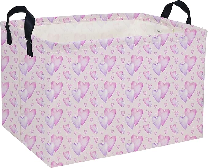 Rectangular Kids Baskets,Heart Basket,Cute Baskets Kids Storage Bin Baby Toy Organizer Box Love Room Decor for Home(Love heart )