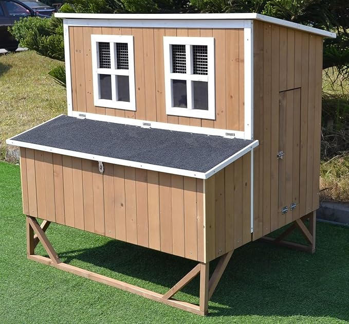 New Large Wood Chicken Coop Backyard Hen House 4-8 Chickens w 4 Nesting Box