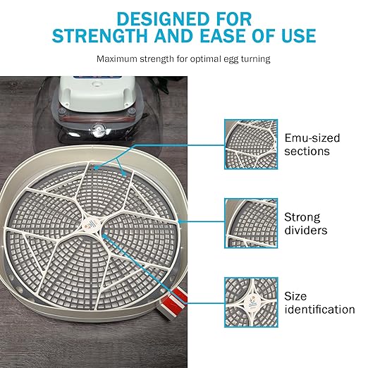Egg Trays for Nurture Right 360 Egg Incubator (Various Sizes) (Extra Large w/Riser (Emu))