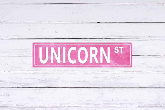 Vintage Unicorn St Wall Vintage Metal Tin Sign 4x16 in Distressed Girls Pink Retro Decor for Home Garage Cafe Bar Indoor/Outdoor Multi-Purpose Holiday Decoration