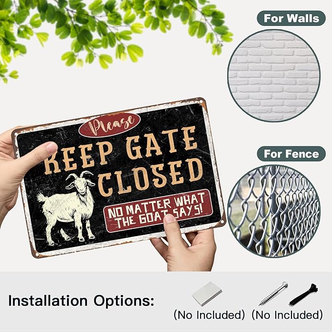 Funny Goat Decor Farm Vintage Metal Tin Signs Iron Painting Plaque Wall Decor Bar Pub Man Cave Club Novelty Bathroom Toilet Retro Parlor Posters Cafe Store Garage Rule 12 * 8in