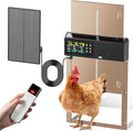 Automatic Chicken Coop Door Solar Powered with Remote Control, Timer and Light Sensor, 5 Modes, Color LCD Display, Aluminum Chicken Door with Adjustable Anti-Pinch