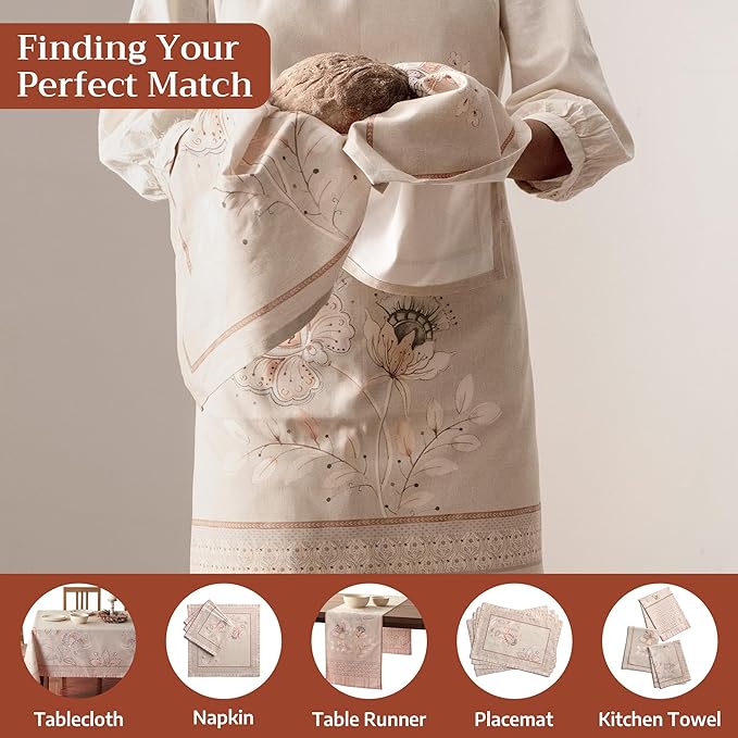 Maison d' Hermine 100% Cotton Apron for women with Pocket Kitchen Chef Apron for Men Cooking Easter Decorations