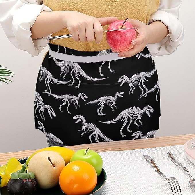 Half Apron with 3 Pockets Chef Cooking Kitchen Restaurant Aprons for Women Men