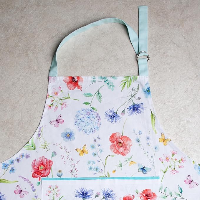 Maison d' Hermine 100% Cotton Apron for women with Pocket Kitchen Chef Apron for Men Cooking Easter Decorations