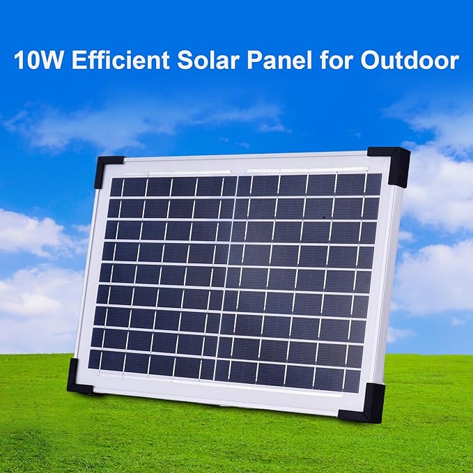Solar Pet House Exhaust Fan with Dual Fans, Rechargeable 10W Solar Panel, Battery Backup, and Timer Function for Greenhouses and Chicken Coops - Efficient Air Circulation,