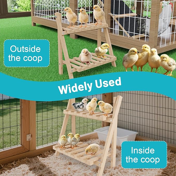 Chicken Perch, Foldable Chicken Roosting Bars for Coop, Chicken Coop Accessories, Baby Chicks Stand Toys, Training Perch for Birds, Baby Turkeys, Chicks, Parrots