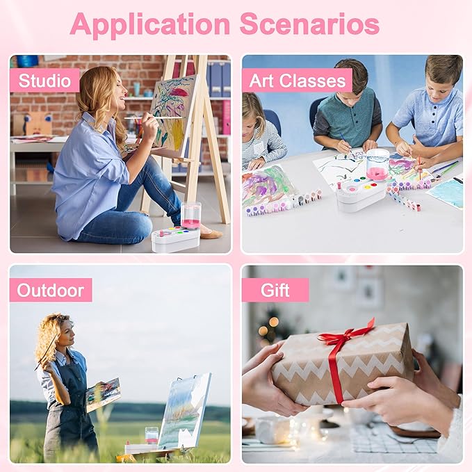 2026 Upgraded Paint Brush Cleaner for Artists, Kids Easter Painting Station with Brush Washer, Portable Paint Station & Rinsing Tool, Art Supplies Cleaning System for Children Adults