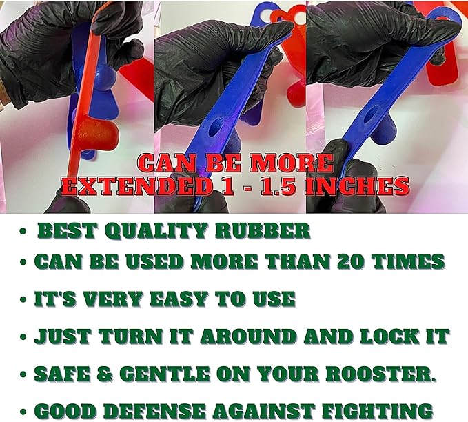 A.D.P. R5 2Pairs Red & Blue Color, Rooster Booster Chicken Mitt Safety Poultry Bird Botas para GALLOS BREEDING Supplies Leg Protect & Care, Best Rubber