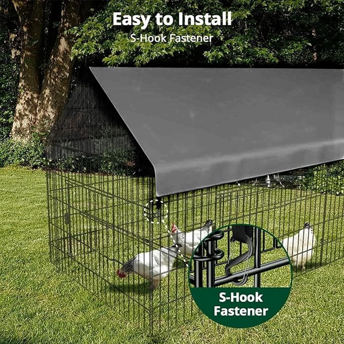 Tarp for Chicken Coop - 145x110cm Waterproof Shade Cover, Strong Poultry Shelter Canopy, Long Lasting Exterior Protection Screen Yard | Garden Balcony Apartment Fence Weatherproof Replacement Use