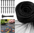 20 x 20Ft Pond Netting for Koi Ponds, Koi Pond Net Cover, Durable & Sturdy Pond Netting Cover for Leaves, Protect Koi Fish Against Herons, Raccoons, Cats & Predators, 14pcs Stakes Included