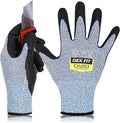 DEX FIT Level 5 Cut Resistant Gloves Cru553, 3D-Comfort Fit, Firm Grip, Thin & Lightweight, Touch-Screen Compatible, Durable, Breathable & Cool, Machine Washable; Blue XL (10) 1 Pair