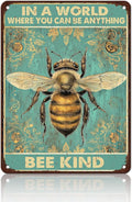 Vintage Metal Signs In A World Where You Can Be Anything Bee Kind Retro Iron Sign For Home Office Kitchen Bar Cafe Garden Farmhouse Wall Decor 12x16 Inch