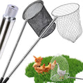 2 Sets Chicken Catching Net Extra Thick 2 Poles 5.25 FT Poultry Fishing Net Extendable Landing Animal Catcher for Bird, Chicken, Goose, Ducks, Fish, Cat(2 Nets, 2 Poles with 3 Sections Each,46 Inches)