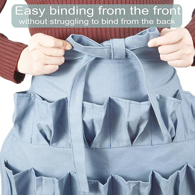 Egg Collection Apron with 18 Pockets for Gathering Chicken Duck Goose Eggs Apron Fresh Eggs Egg Collecting (LA026)