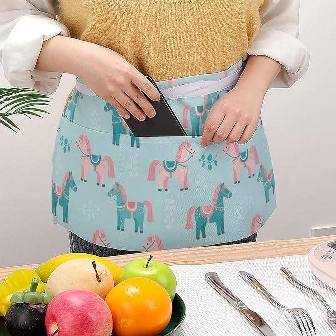 Unisex Half Waiter Waist Short Apron Waterproof Chef Works Waitress Aprons