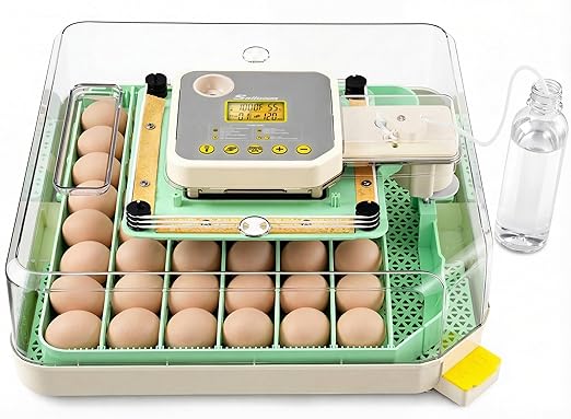 Sailnovo 48 Egg Incubator for Hatching Eggs with Precise Temp & Humidity Control,Auto Egg Turning, 360°Viewing, Egg Candler,Incubator for Chicken Eggs/Duck/Quail/Turkey,Ideal for Farm/School/Lab,Green
