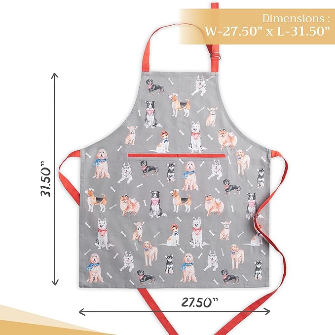 Maison d' Hermine 100% Cotton Apron for women with Pocket Kitchen Chef Apron for Men Cooking Easter Decorations