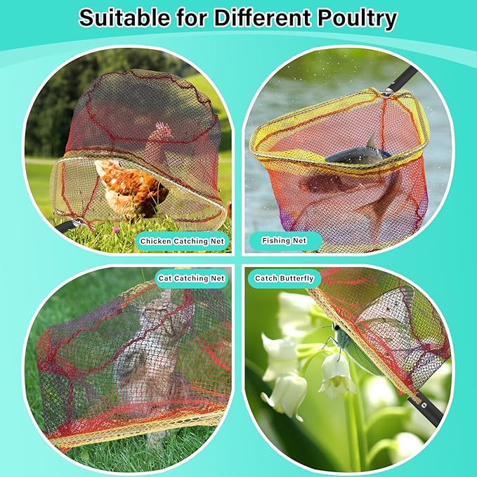 Chicken Catcher Net,37 to 93in Chicken Catcher Leg Hook Extra Long Handle Animal Catcher Pole Heavy Duty with Frosted Tube Extension Pole Poultry Hook Fowl Catcher (Black 75in)