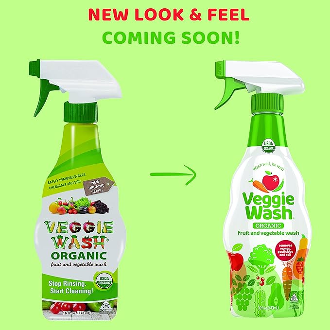 Veggie Wash Organic Fruit and Vegetable Wash Soaker, 32 Fluid Ounce (Pack of 4)