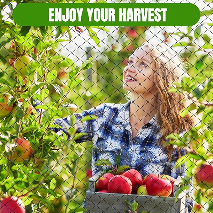 SPORTYOUTH Bird Netting for Garden, 25x50 ft 3/4" Square Mesh Heavy Duty Nylon Chicken Coop Poultry Hawk Aviary Netting for Blueberry Bushes Fruit Trees Vegetable Against Birds Deer Squirrels