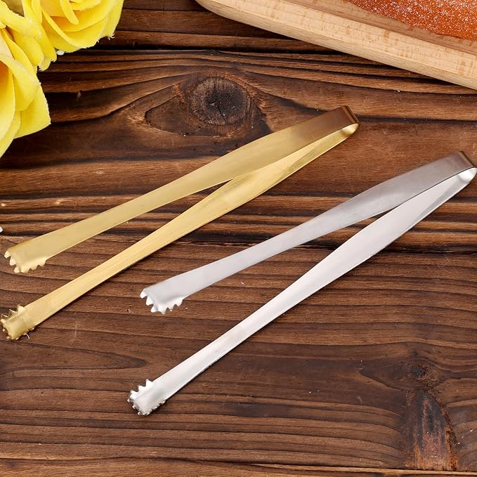 BOXOB 2pcs Egg Chalaza Remover Tongs, 5.98 Inch Toothed Design Eggshell Fragment Membrane Removal Tong Stainless Steel Multipurpose Kitchen Tool for Cooking Food Cake Pastry Chefs (Black, Silver)