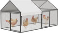 Metal Chicken Coop 79"×40"×40" Chicken Run with Waterproof Cover Portable Poultry Cage Walk in Hen House Outdoor Backyard Farm Animal Enclosure Crate Pet Playpen Exercise Pen for Rabbit Duck