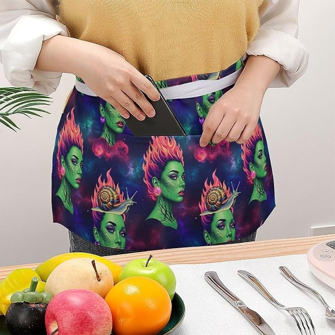 Server Waitress Waist Apron Cooking Kitchen Restaurant Aprons for Women Men