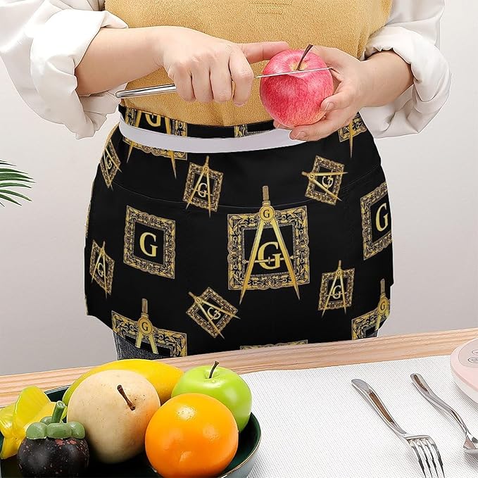 Unisex Half Waiter Waist Short Apron Waterproof Chef Works Waitress Aprons